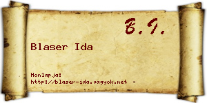 Blaser Ida névjegykártya